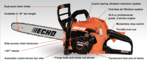 Echo Rear Handle Chainsaw CS-3510 16" BAR